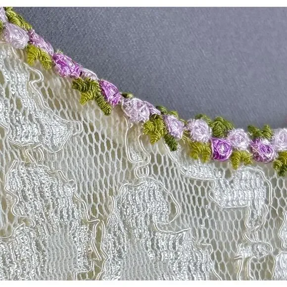 SOLD SOLD SOLD Vintage 90's Betsey Johnson LUXE Ivory Lace Slip Dress - Picture 6 of 15